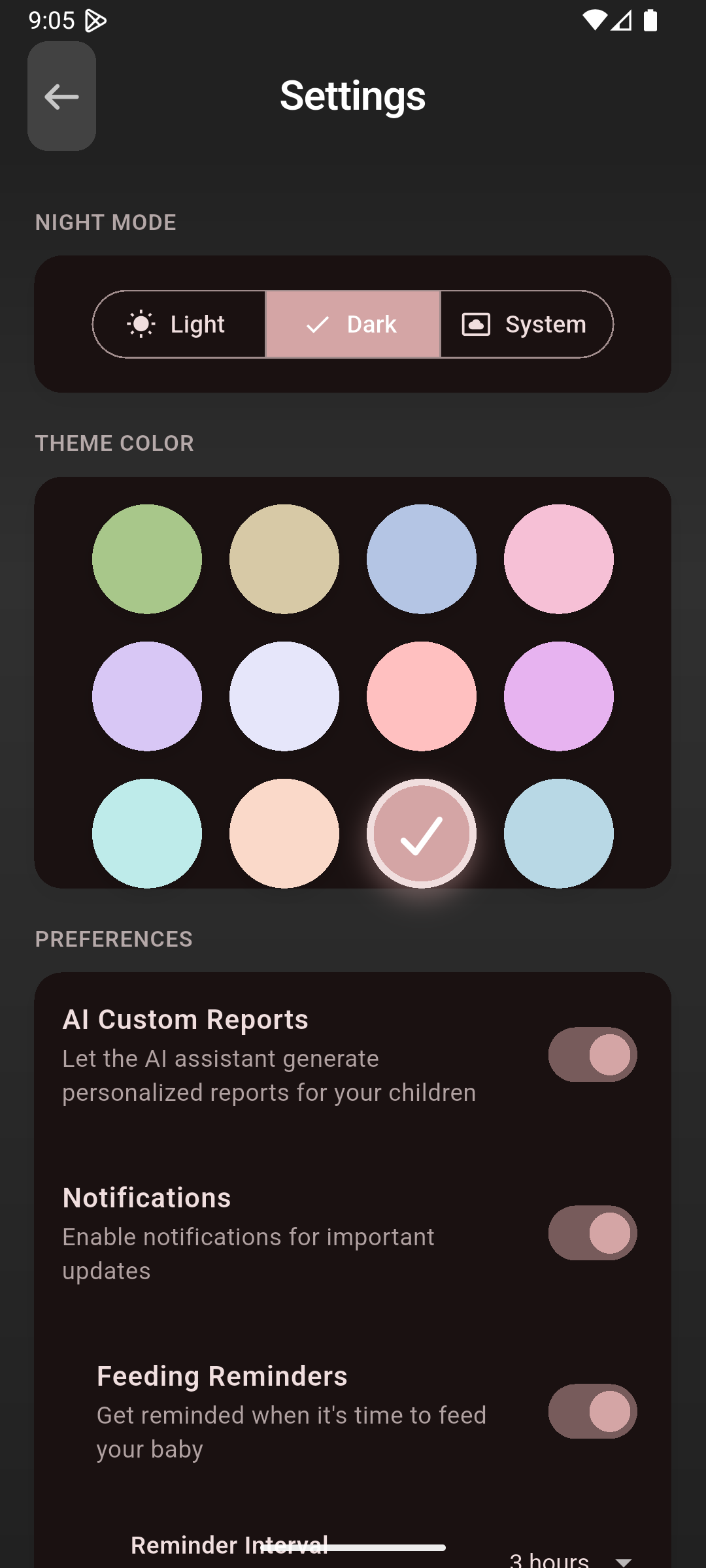 Dark Mode Interface