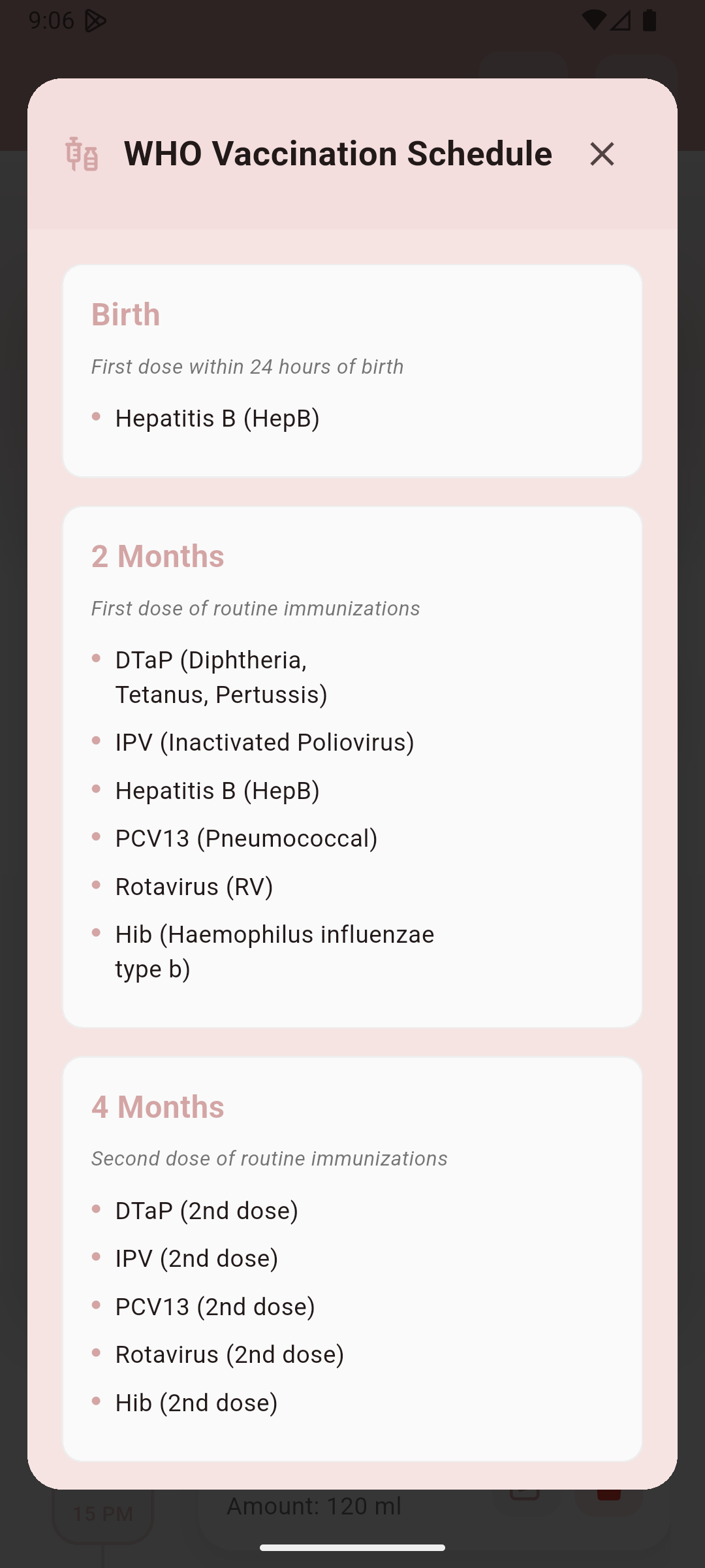 WHO Vaccination Schedule